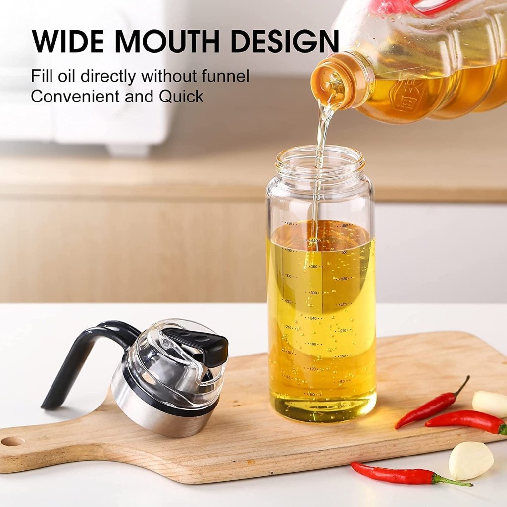 Auto-Open Glass Oil Dispensing Bottle 550ml