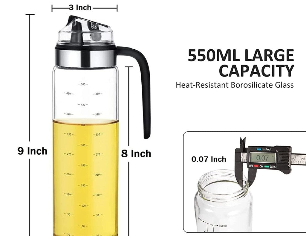 Auto-Open Glass Oil Dispensing Bottle 550ml