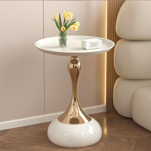 Gold Pedestal Side Table with Rounded Base @HOG - Home, Office, Garden, Online Marketplace