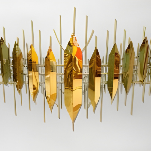 Golden Geometric Leaf Wall Art @HOG - Home, Office, Online Marketplace