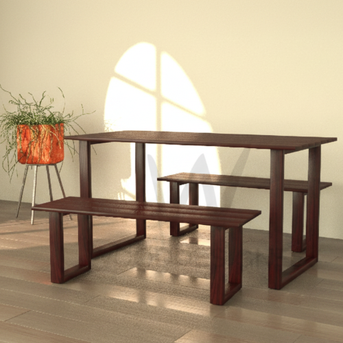 Greg Dining Set (Red-Brown) Home Office Garden | HOG-Home Office Garden | online marketplace