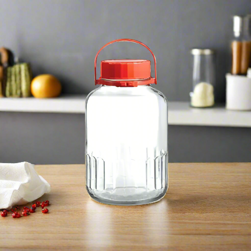 Harvest Jar With Red Cover (1pc) 8000cc. Home Office Garden | HOG-HomeOfficeGarden | online marketplace