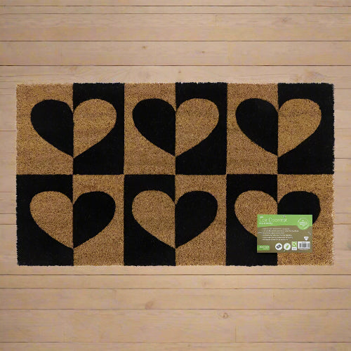 Heart to Heart Latex Coir Doormat – 40 x 70 cm @HOG - Home Office Garden Online Marketpla