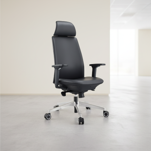High-Back Executive Office Chair with Headrest and Adjustable Armrests