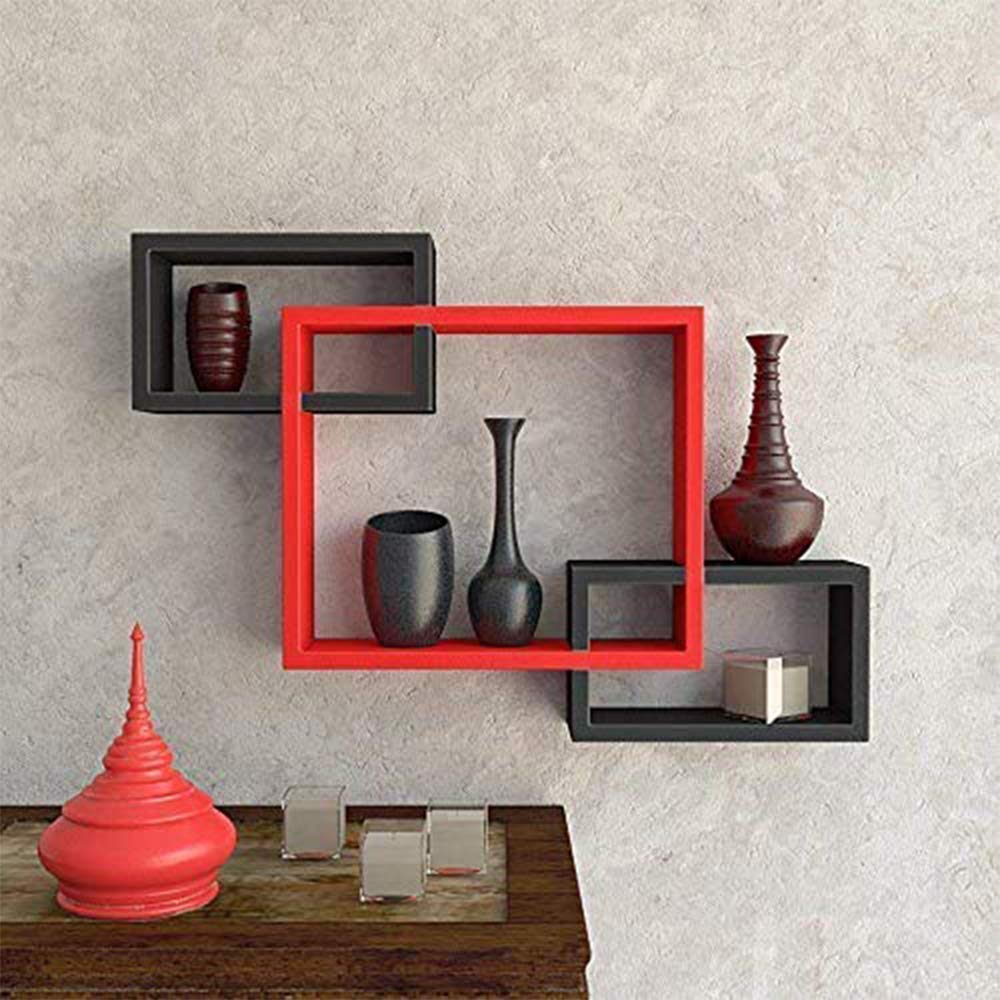 Intersecting floating shelves