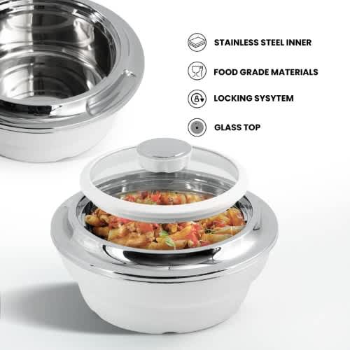 Jaypee Cassa Glass Mega Casserole - Set Of 4 - White. Home Office Garden | HOG-HomeOfficeGarden | online marketplace