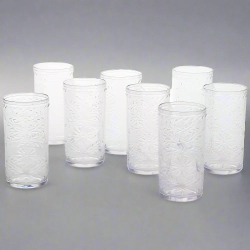 Jiawei Tritan 8-piece Tumbler Set - 23 Fl. Oz Each - Clear Color.  Home Office Garden | HOG-HomeOfficeGarden | online marketplace