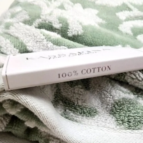 Kassafina 100% Cotton Floral Bath Towel – White & Sage Green @HOG - Home, Office, Garden, Online Marketplace
