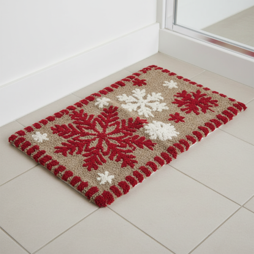 Kirkland Hand Hooked Festive Snowflake Accent Mat - 22" x 38" @HOG - Home, Office, Garden, Online Marketplace

