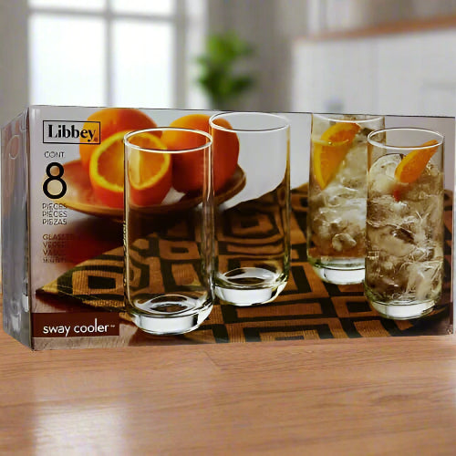 Libbey Sway Cooler Glass Set - 16oz - 473ml - 8-pc. Home Office Garden | HOG-HomeOfficeGarden | online marketplace
