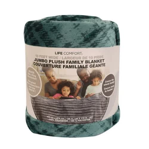 Life Comfort 10ft Jumbo Plush Family Blanket - 120" X 110". Home Office Garden | HOG-HomeOfficeGarden | online marketplace