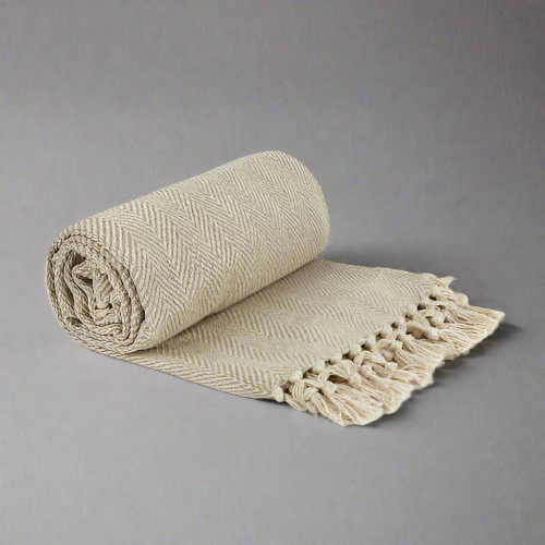 Lifestyle by Emma Barclay Herringbone Throw 127x152 – Natural  @HOG - Home Office Garden Online Marketplace  