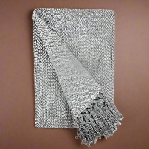 Lifestyle by Emma Barclay Herringbone Throw – Silver (228x252cm) @HOG - Home Office Garden Online Marketplace