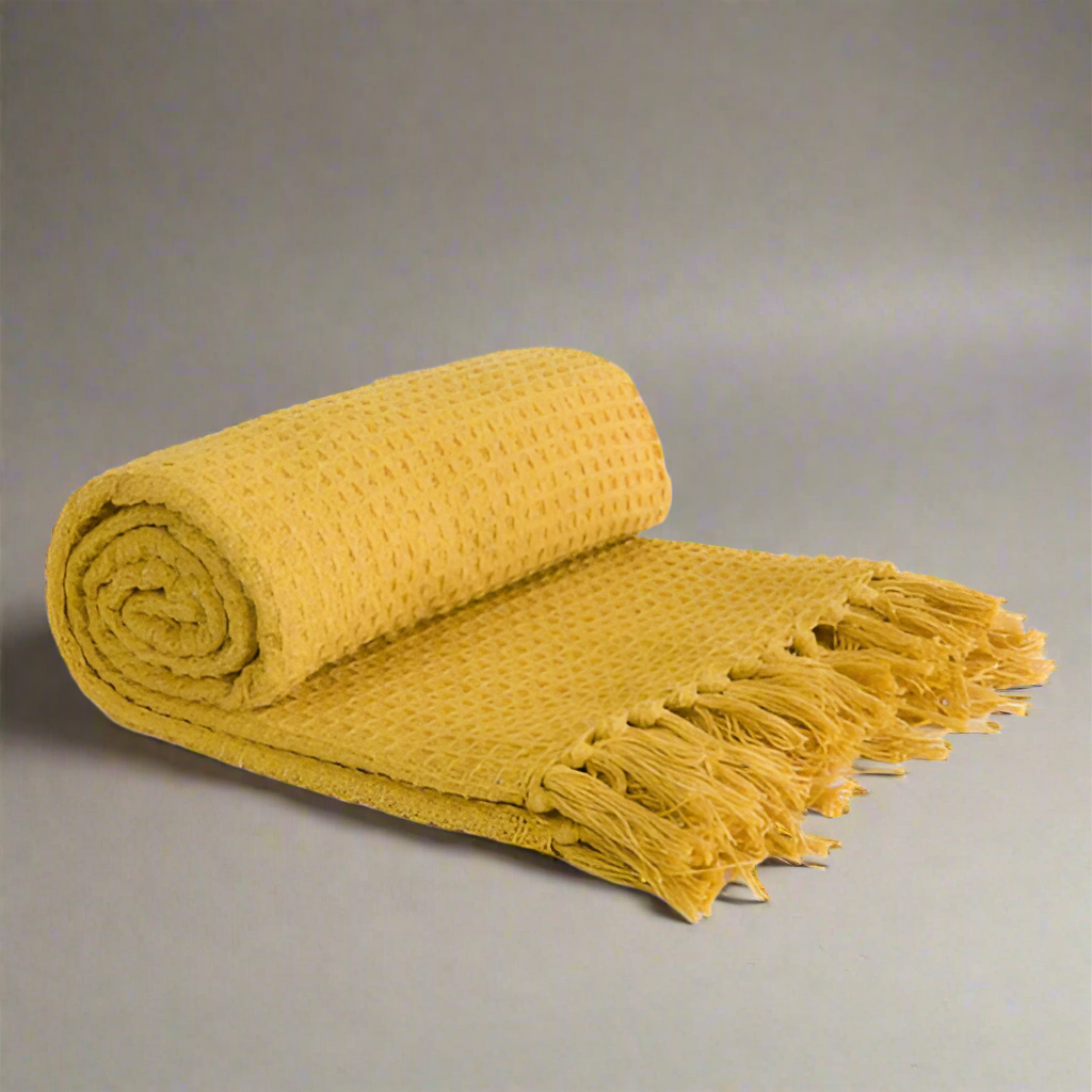 Lifestyle by Emma Barclay Honeycomb Throw 127x152 – Ochre @HOG - Home Office Garden Online Marketplace