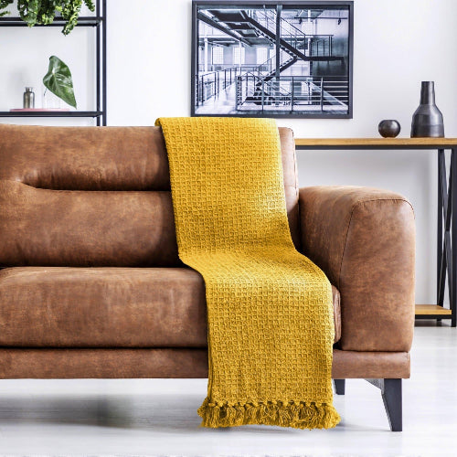 Lifestyle by Emma Barclay Honeycomb Throw 127x152 – Ochre @HOG - Home Office Garden Online Marketplace