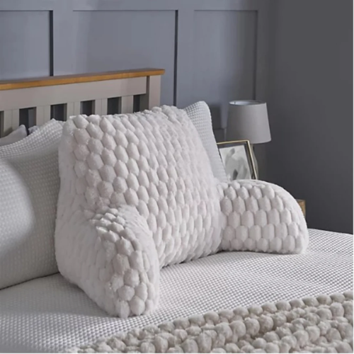 Linsan Cuddle Cushion Faux Fur Support Bed Pillow, Cream @HOG - Home, Office, Garden, Online Marketplace

