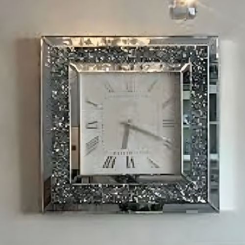 Linsan Diamond Crush Mirrored Wall Clock @HOG - Home, Office, Garden, Online Marketplace

