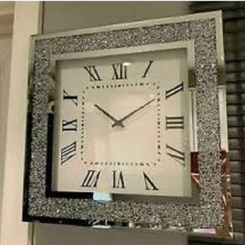 Linsan Diamond Crush Mirrored Wall Clock @HOG - Home, Office, Garden, Online Marketplace
