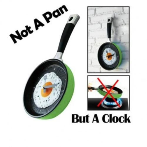 Linsan Fried Egg Kitchen Clock-green @HOG - Home, Office, Garden, Online Marketplace
