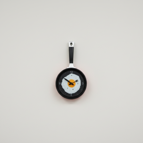 Linsan Fried Egg Kitchen Clock - Red @HOG - Home, Office, Garden, Online Marketplace

