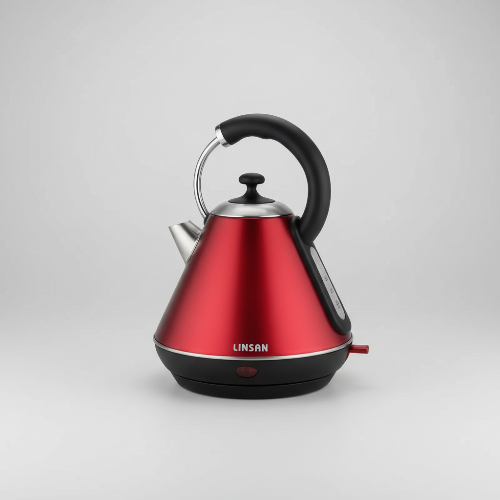 Linsan Metallic Electric Kettle 504 - 1.8 Liter - Red @HOG - Home Office Garden Online Marketplace