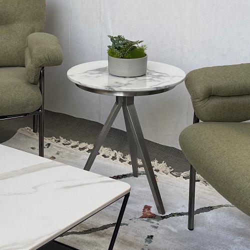 Marble Round Top Side Table @ hog