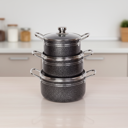 Master Chef Cooking Pot - Set Of 3 (Non Stick)