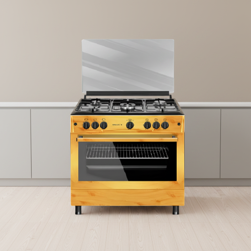 Maxi 90x60cm 5 Gas Burner Gas Cooker - Wood @HOG - Home, Office, Garden, Online Marketplace