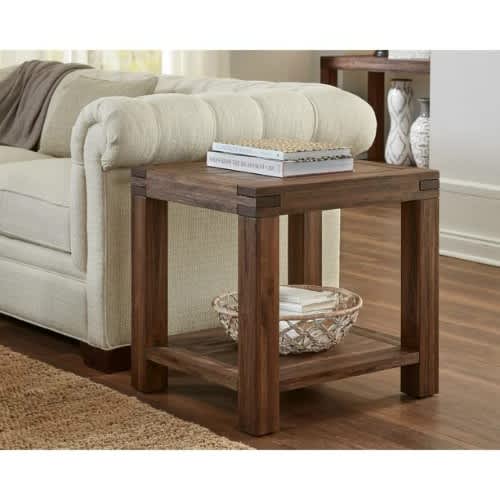 Meadow Acacia Solid Wood Rectangular Side Table In Brick Brown. Home Office Garden | HOG-HomeOfficeGarden | online marketplace
