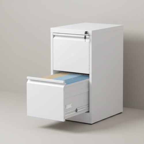 Metal Filing Cabinet – 2 Drawers (Grey)