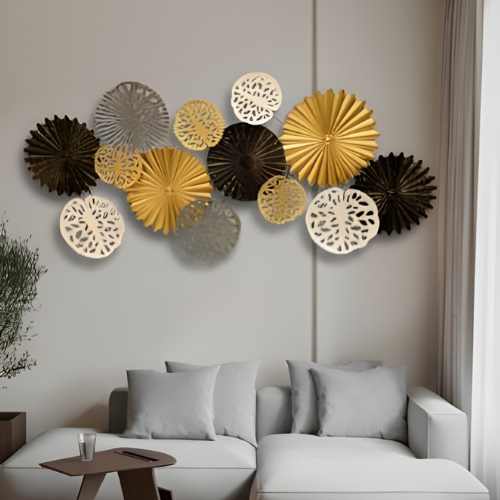 Metallic Circle Wall Art – Gold, Bronze & Silver Textures @HOG - Home, Office, Online Marketplace