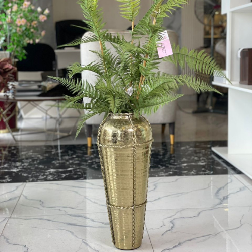 Metallic Gold Vase with Artificial Fern Arrangement @HOG - Home, Office, Garden, Online Marketplace