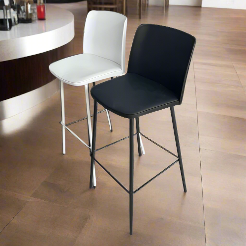 Modern Leather Bar Stool with Metal Legs. Home Office Garden | HOG-HomeOfficeGarden | online marketplace