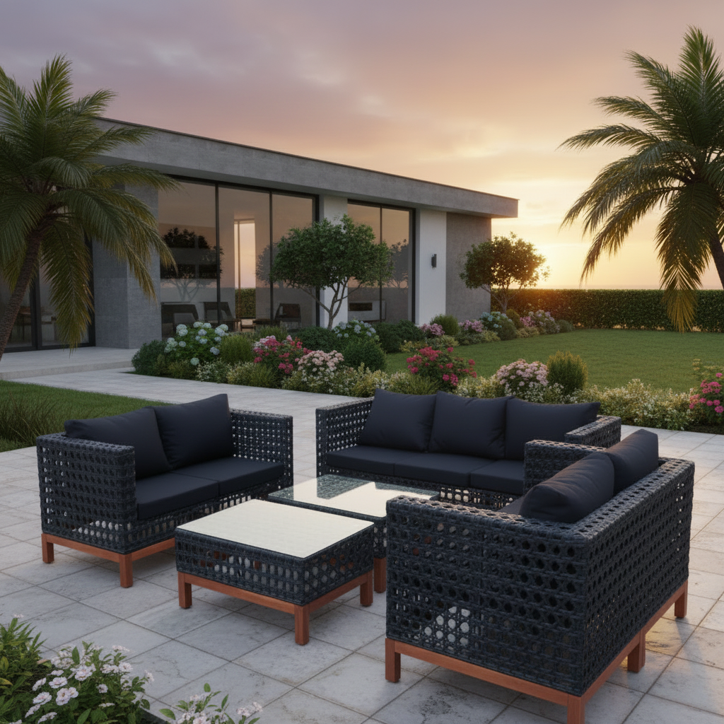 Modern Rattan Garden Set