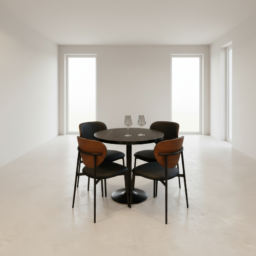 Modern Round Dining Table Set with Chairs