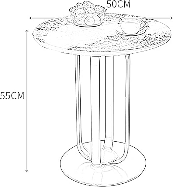 Modern Round Marble-Top Nightstand Console Table – 19.69" x 21.65". Home Office Garden | HOG-HomeOfficeGarden | online marketplace