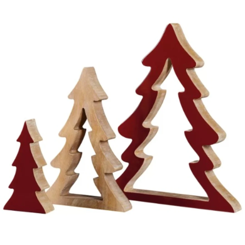 Nesting Wood Trees 45cm Red @HOG - Home, Office, Garden, Online Marketplace
