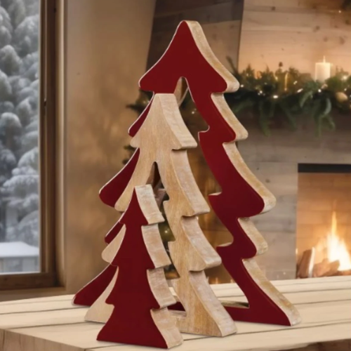 Nesting Wood Trees 45cm Red @HOG - Home, Office, Garden, Online Marketplace

