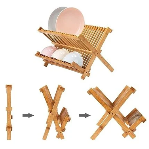 Lawei Collapsible Bamboo Dish Drying Rack Home Office Garden | HOG-Home Office Garden | online marketplace  