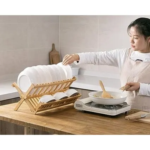 Lawei Collapsible Bamboo Dish Drying Rack Home Office Garden | HOG-Home Office Garden | online marketplace 