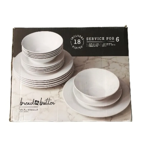 Bread N Butter ''White Rosario'' 18-Piece Dinnerware Set. Home Office Garden | HOG-HomeOfficeGarden | online marketplace