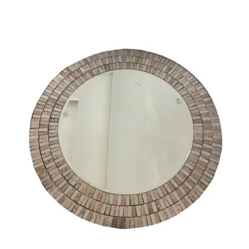 Vintage Mosaic Crackled Glass Round Mirror Home Office Garden | HOG-Home Office Garden | HOG-Home Office Garden