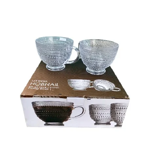 Godinger Hobnail Crystal Coffee Mugs - Set Of 4 Home Office Garden | HOG-Home Office Garden | online marketplace 