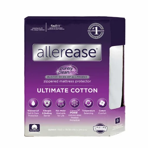 Allerease - Ultimate Cotton Mattress Home Office Garden | HOG-Home Office Garden | online marketplace Protector - Queen Size - 60" x 80" x 13