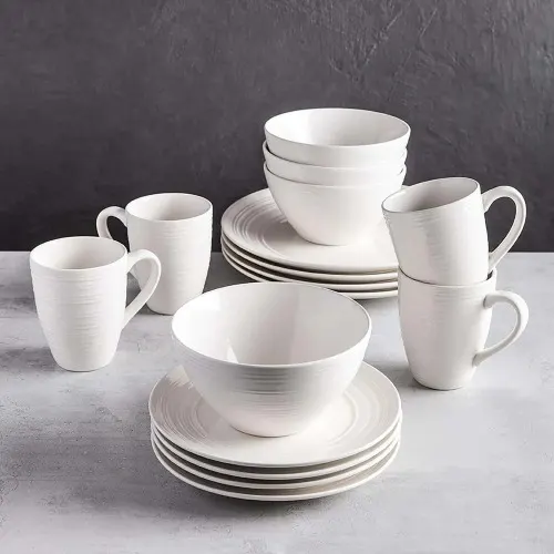 Thomson Pottery Ripple - 16 - Piece Stoneware Dinnerware Set Home Office Garden | HOG-Home Office Garden | HOG-Home Office Garden 