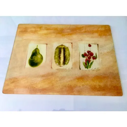 Linsan Prima Fruits Glass Cutting Board - (40 X 30cm) Home Office Garden | HOG-Home Office Garden | HOG-Home Office Garden