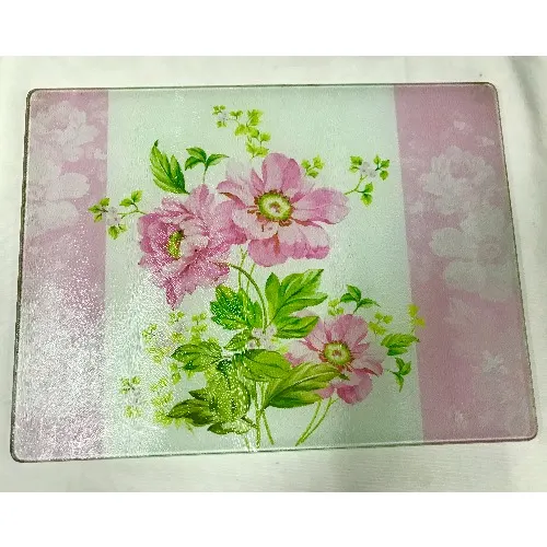 Linsan Floral Glass Tempered Cutting Board - 12x18" Home Office Garden | HOG-Home Office Garden | HOG-Home Office Garden