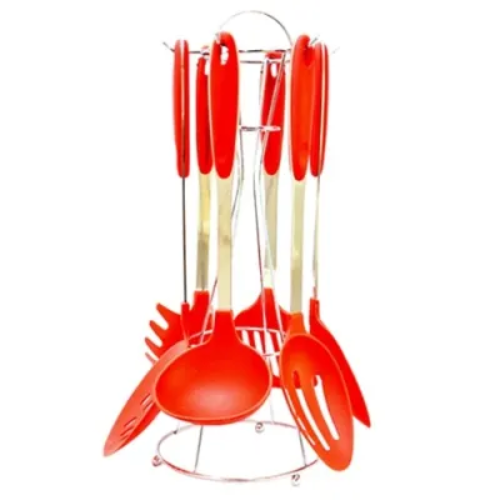 Linsan Kitchen Tools Set - 7 Piece - Red  Home Office Garden | HOG-Home Office Garden | HOG-Home Office Garden 