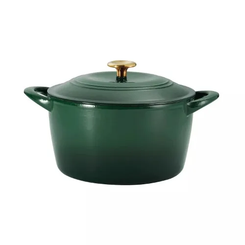 Tramontina Enameled Cast Iron 7-quart Dutch Oven - Spruce With Gold Knob Home Office Garden | HOG-Home Office Garden | HOG-Home Office Garden