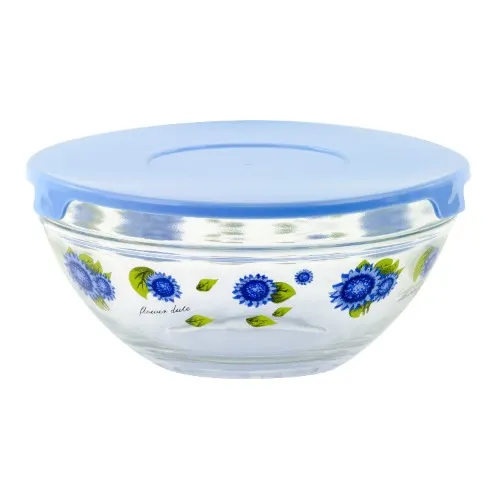 Imperial Home Blue Flowers Glass Bowl Set - 5 Piece